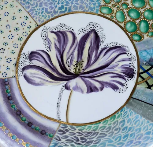 פרח בעיטור טכניקות שונות